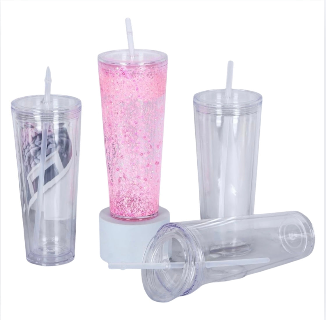 24oz Acrylic Snow Globe Tumbler